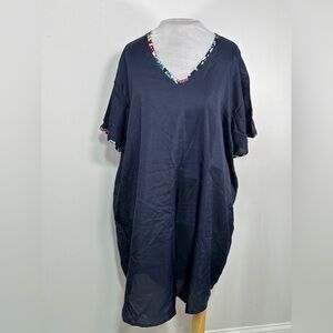 Gold Coast Women's Satin Night Shirt Color Blue Size 1X
